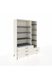 Hyperion Dolap 9 Raflı 4 Çekmeceli  132x44x195 Aytaşı-Antrasit/Aytaşı