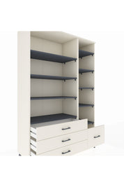 Hyperion Dolap 9 Raflı 4 Çekmeceli  132x44x195 Aytaşı-Antrasit/Aytaşı