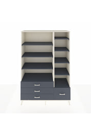 Hyperion Dolap 9 Raflı 4 Çekmeceli  132x44x195 Aytaşı-Antrasit/Antrasit