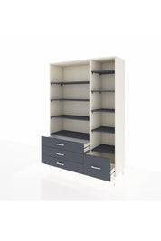 Hyperion Dolap 9 Raflı 4 Çekmeceli  132x44x195 Aytaşı-Antrasit/Antrasit