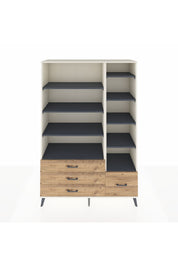Hyperion Dolap 9 Raflı 4 Çekmeceli  132x44x195 Aytaşı-Antrasit/Çam