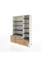 Hyperion Dolap 9 Raflı 4 Çekmeceli  132x44x195 Aytaşı-Antrasit/Çam