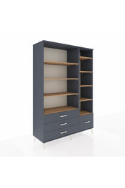Hyperion Dolap 9 Raflı 4 Çekmeceli  132x44x195 Antrasit-Çam/Antrasit
