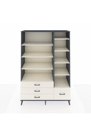 Hyperion Dolap 9 Raflı 4 Çekmeceli  132x44x195 Antrasit-Aytaşı/Aytaşı