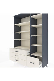 Hyperion Dolap 9 Raflı 4 Çekmeceli  132x44x195 Antrasit-Aytaşı/Aytaşı