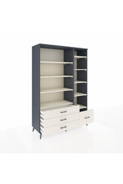 Hyperion Dolap 9 Raflı 4 Çekmeceli  132x44x195 Antrasit-Aytaşı/Aytaşı