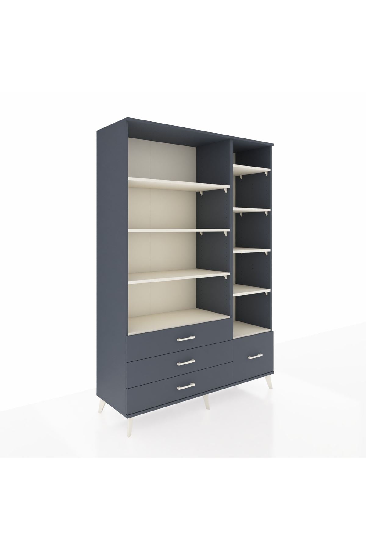 Hyperion Dolap 9 Raflı 4 Çekmeceli  132x44x195 Antrasit-Aytaşı/Antrasit