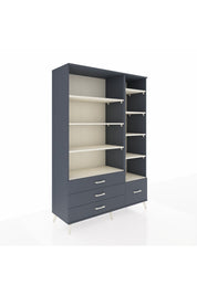 Hyperion Dolap 9 Raflı 4 Çekmeceli  132x44x195 Antrasit-Aytaşı/Antrasit