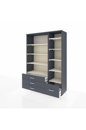 Hyperion Dolap 9 Raflı 4 Çekmeceli  132x44x195 Antrasit-Aytaşı/Antrasit