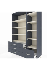 Hyperion Dolap 9 Raflı 4 Çekmeceli  132x44x195 Antrasit-Aytaşı/Antrasit