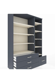 Hyperion Dolap 9 Raflı 4 Çekmeceli  132x44x195 Antrasit-Aytaşı/Antrasit