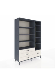 Hyperion Dolap 9 Raflı 4 Çekmeceli  132x44x195 Antrasit-Antrasit/Aytaşı