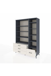 Hyperion Dolap 9 Raflı 4 Çekmeceli  132x44x195 Antrasit-Antrasit/Aytaşı