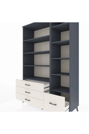 Hyperion Dolap 9 Raflı 4 Çekmeceli  132x44x195 Antrasit-Antrasit/Aytaşı