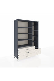 Hyperion Dolap 9 Raflı 4 Çekmeceli  132x44x195 Antrasit-Antrasit/Aytaşı