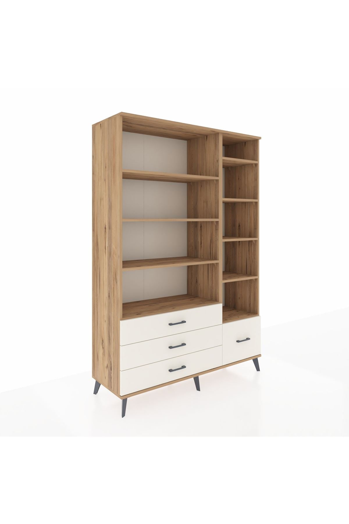 Hyperion Dolap 9 Raflı 4 Çekmeceli  132x44x195 Çam-Çam/Aytaşı