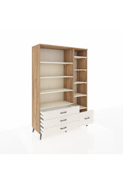 Hyperion Dolap 9 Raflı 4 Çekmeceli  132x44x195 Çam-Aytaşı/Aytaşı