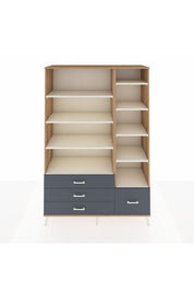 Hyperion Dolap 9 Raflı 4 Çekmeceli  132x44x195 Çam-Aytaşı/Antrasit