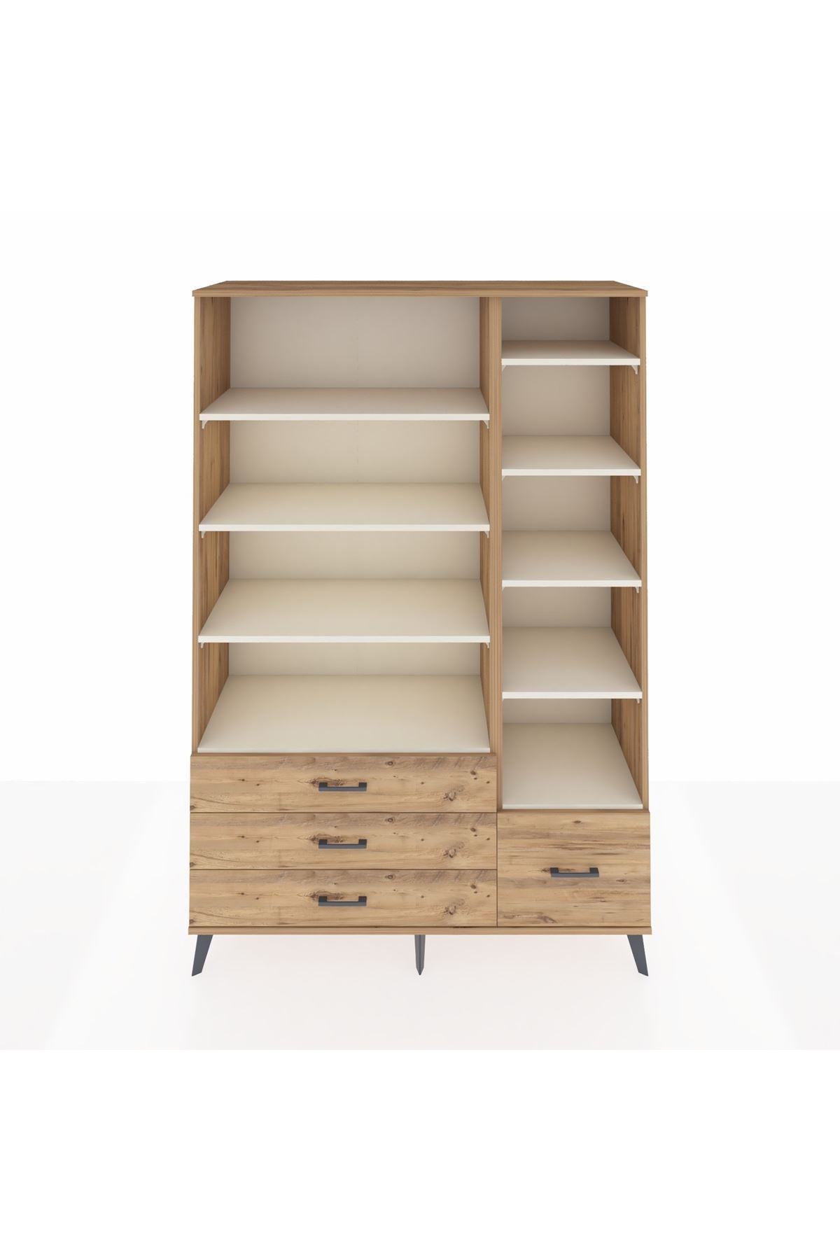 Hyperion Dolap 9 Raflı 4 Çekmeceli  132x44x195 Çam-Aytaşı/Çam