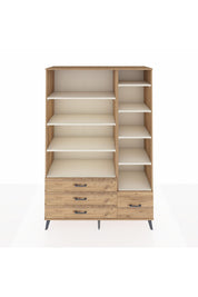Hyperion Dolap 9 Raflı 4 Çekmeceli  132x44x195 Çam-Aytaşı/Çam