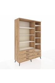 Hyperion Dolap 9 Raflı 4 Çekmeceli  132x44x195 Çam-Aytaşı/Çam