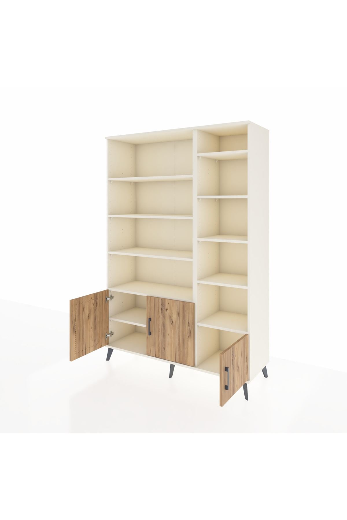 Hyperion Dolap 10 Raflı 3 Kapaklı 132x44x195 Aytaşı-Çam/Aytaşı