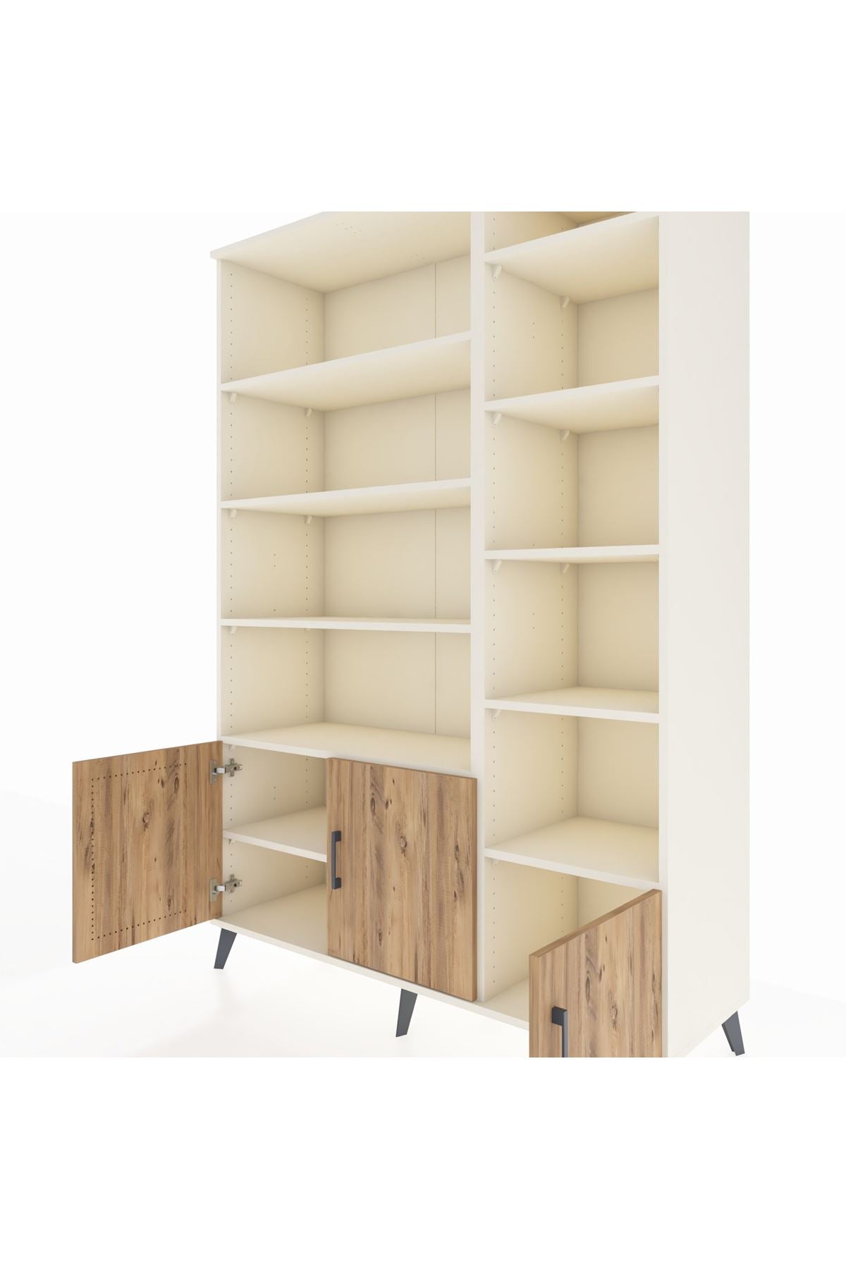 Hyperion Dolap 10 Raflı 3 Kapaklı 132x44x195 Aytaşı-Çam/Aytaşı