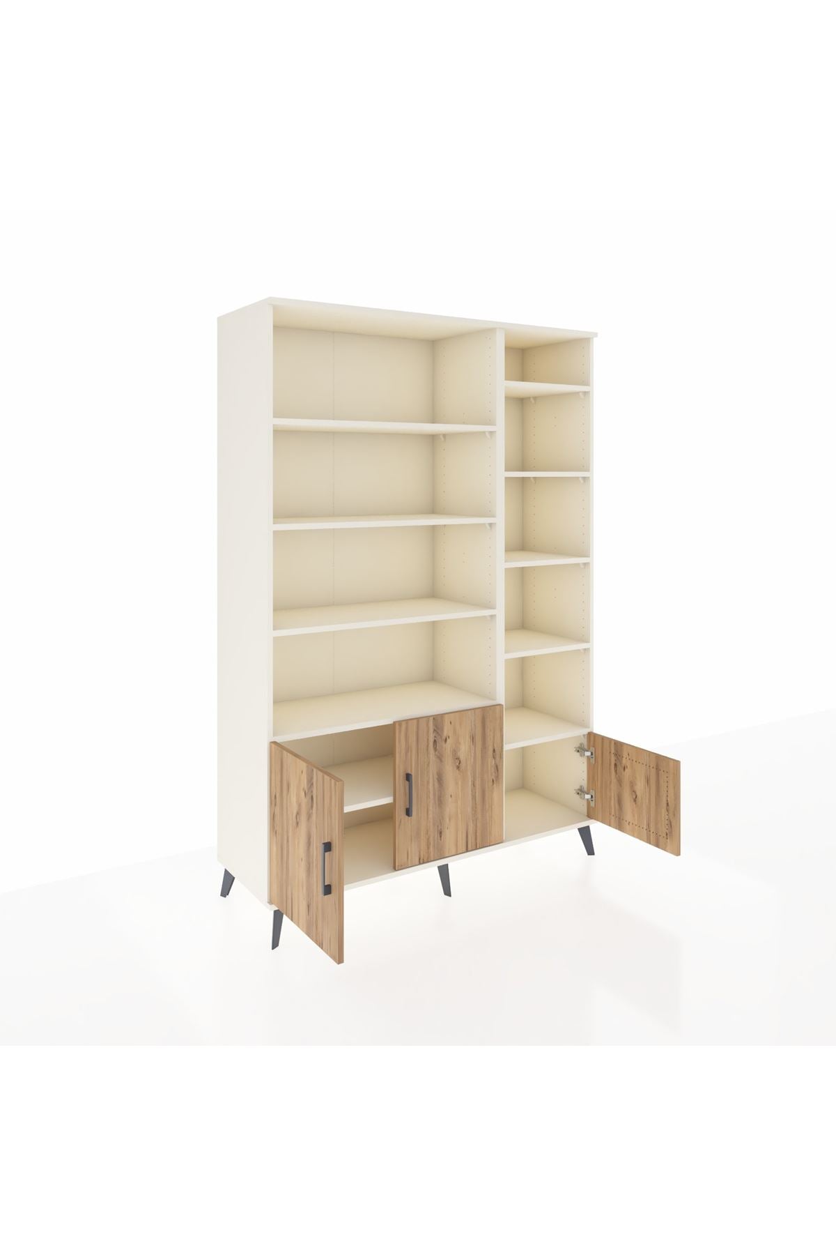 Hyperion Dolap 10 Raflı 3 Kapaklı 132x44x195 Aytaşı-Çam/Aytaşı