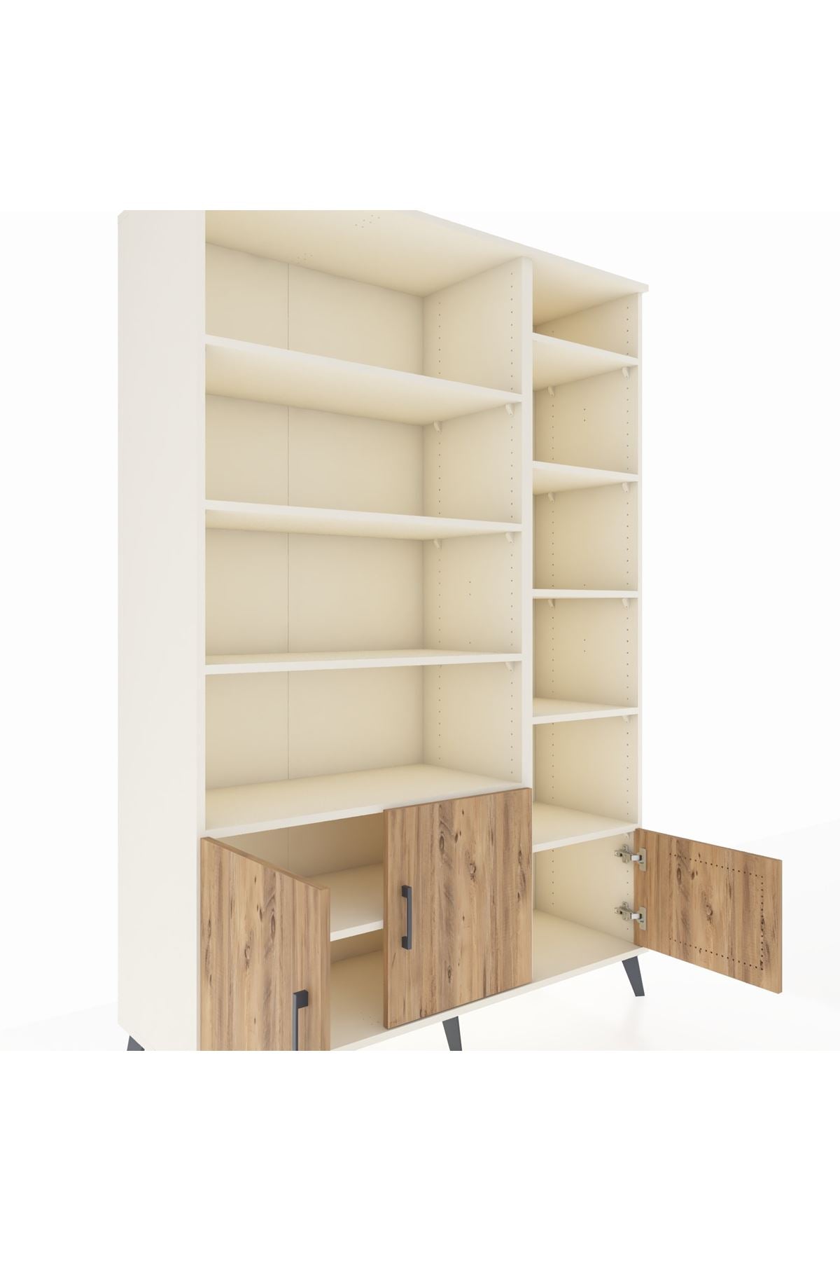 Hyperion Dolap 10 Raflı 3 Kapaklı 132x44x195 Aytaşı-Çam/Aytaşı