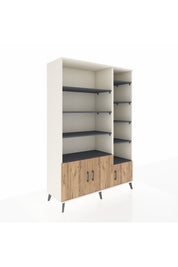 Hyperion Dolap 10 Raflı 3 Kapaklı 132x44x195 Aytaşı-Çam/Antrasit