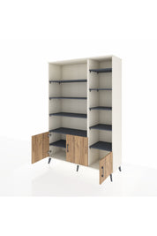 Hyperion Dolap 10 Raflı 3 Kapaklı 132x44x195 Aytaşı-Çam/Antrasit