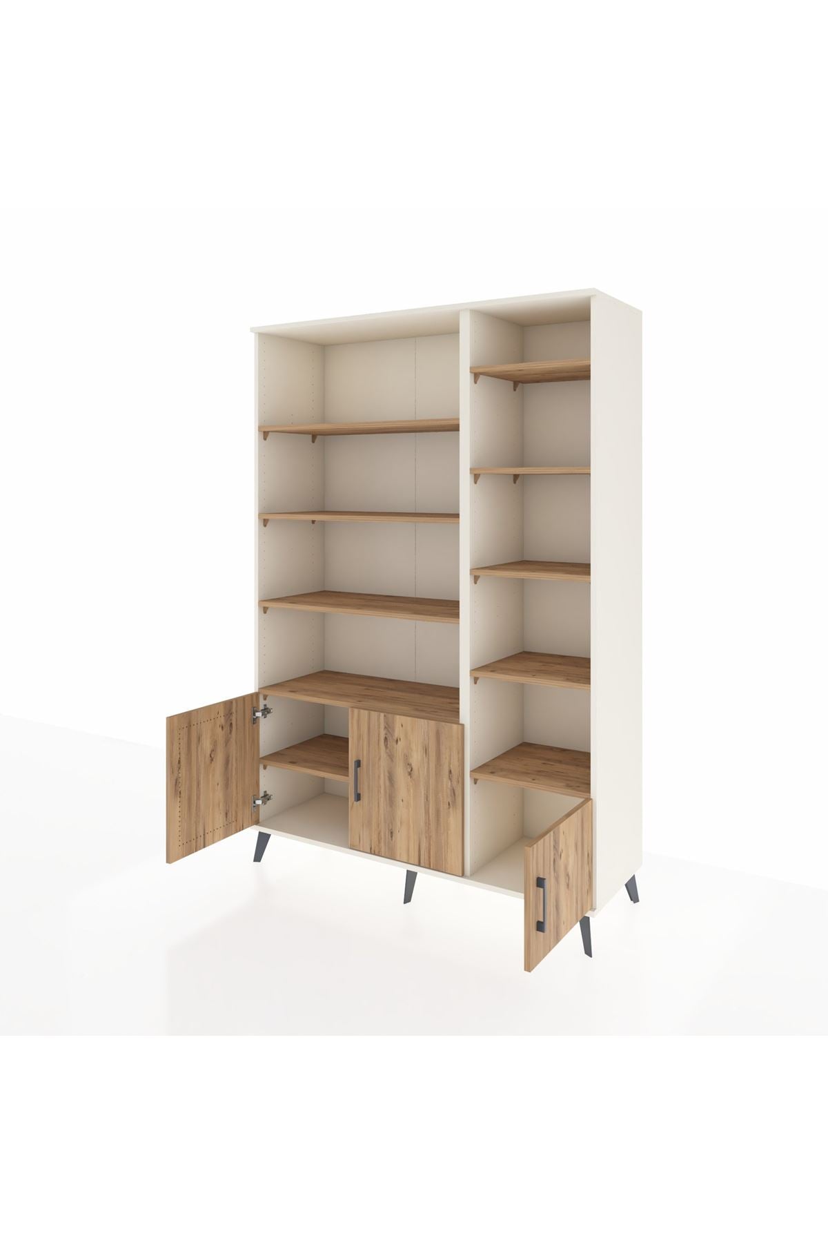 Hyperion Dolap 10 Raflı 3 Kapaklı 132x44x195 Aytaşı-Çam/Çam