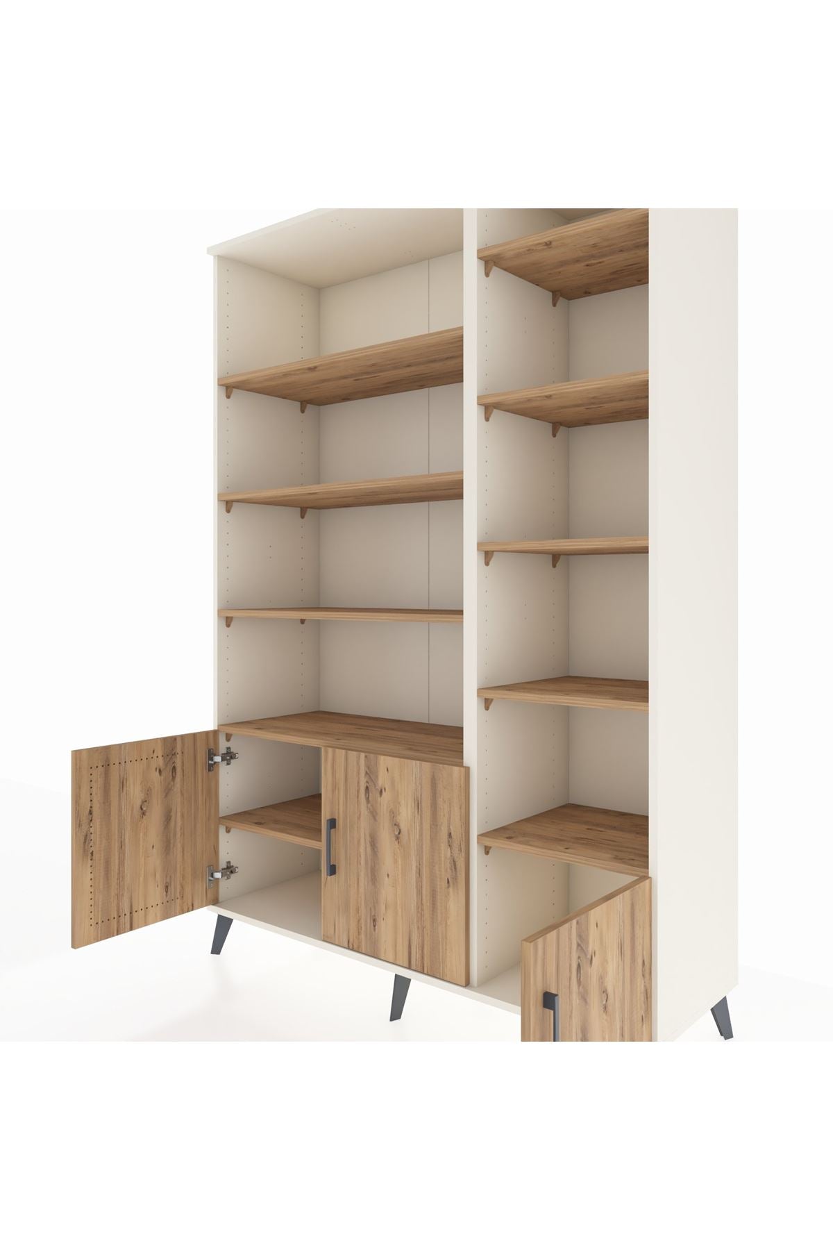 Hyperion Dolap 10 Raflı 3 Kapaklı 132x44x195 Aytaşı-Çam/Çam