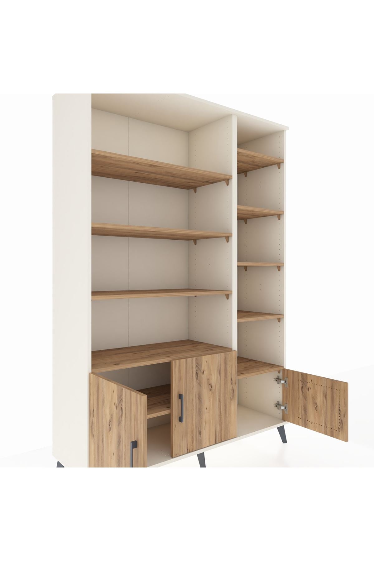 Hyperion Dolap 10 Raflı 3 Kapaklı 132x44x195 Aytaşı-Çam/Çam