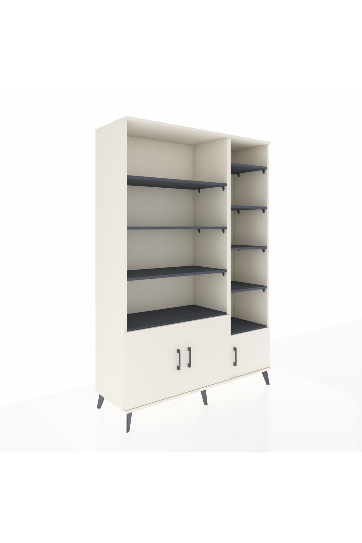 Hyperion Dolap 10 Raflı 3 Kapaklı 132x44x195 Aytaşı-Aytaşı/Antrasit