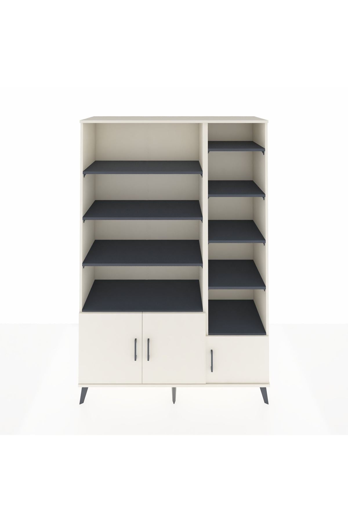 Hyperion Dolap 10 Raflı 3 Kapaklı 132x44x195 Aytaşı-Aytaşı/Antrasit