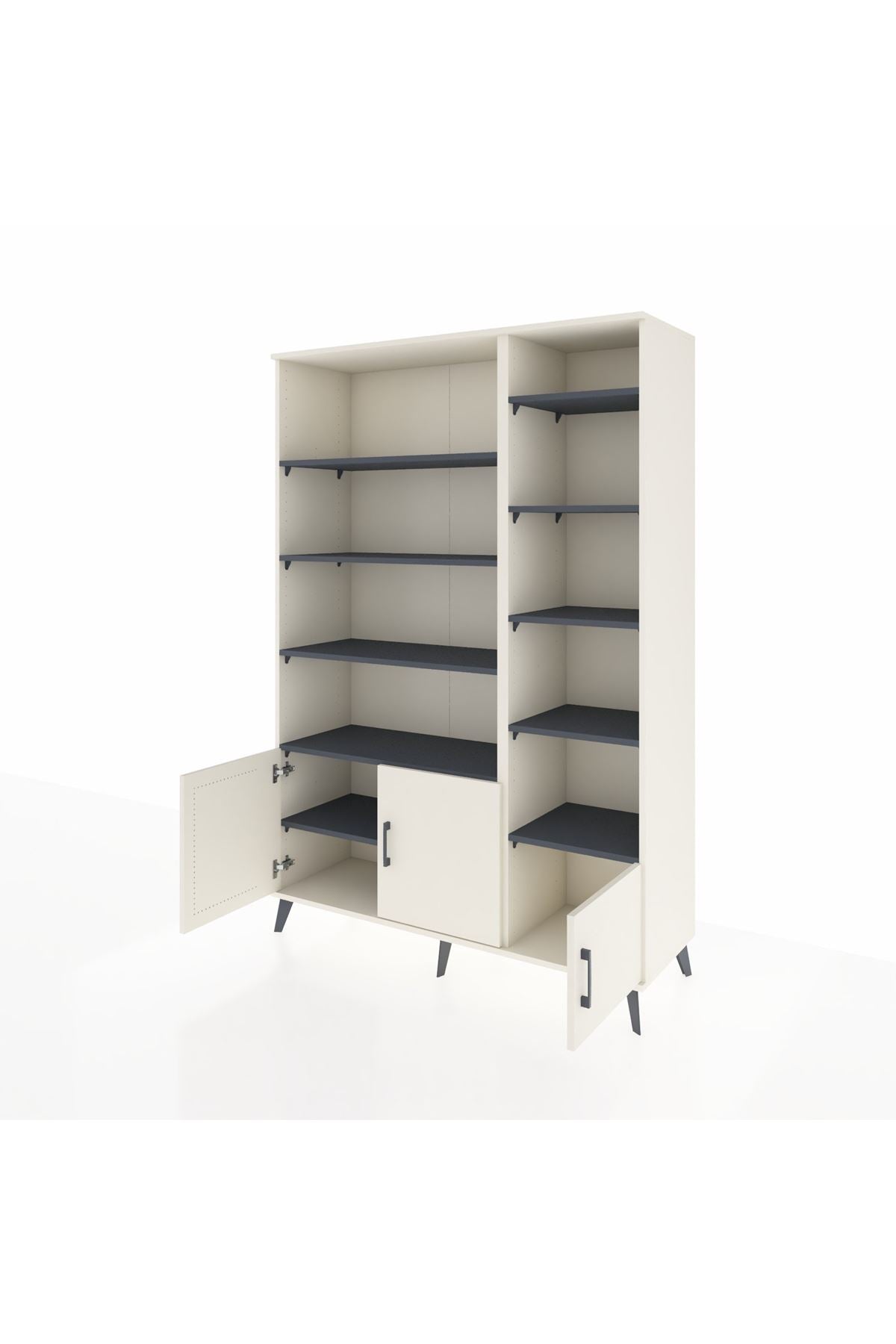 Hyperion Dolap 10 Raflı 3 Kapaklı 132x44x195 Aytaşı-Aytaşı/Antrasit