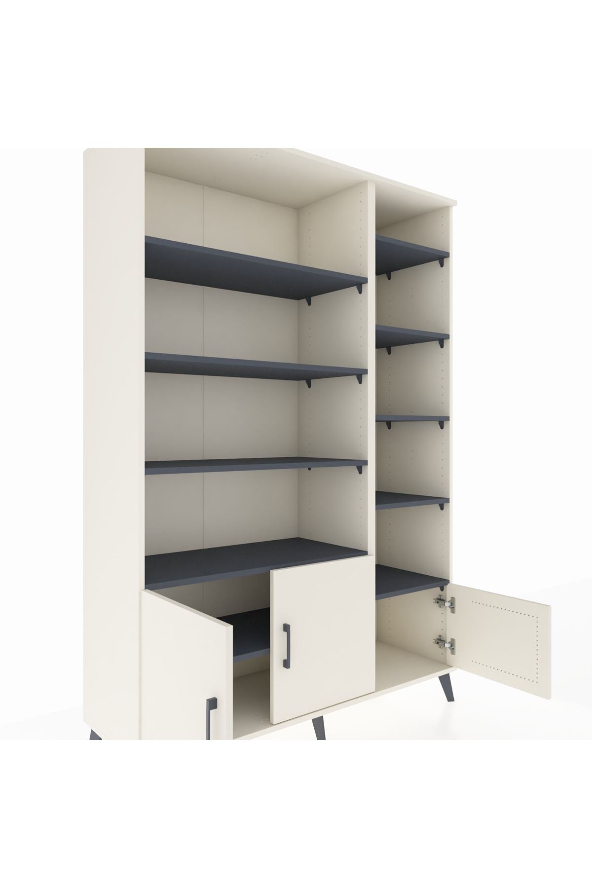 Hyperion Dolap 10 Raflı 3 Kapaklı 132x44x195 Aytaşı-Aytaşı/Antrasit