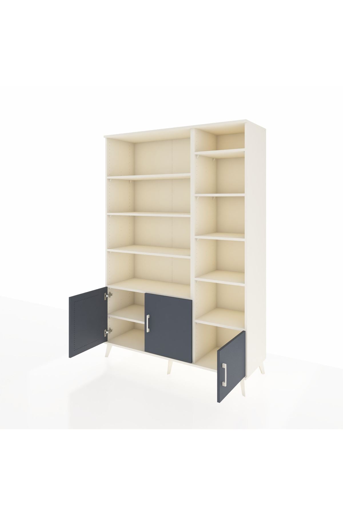 Hyperion Dolap 10 Raflı 3 Kapaklı 132x44x195 Aytaşı-Antrasit/Aytaşı