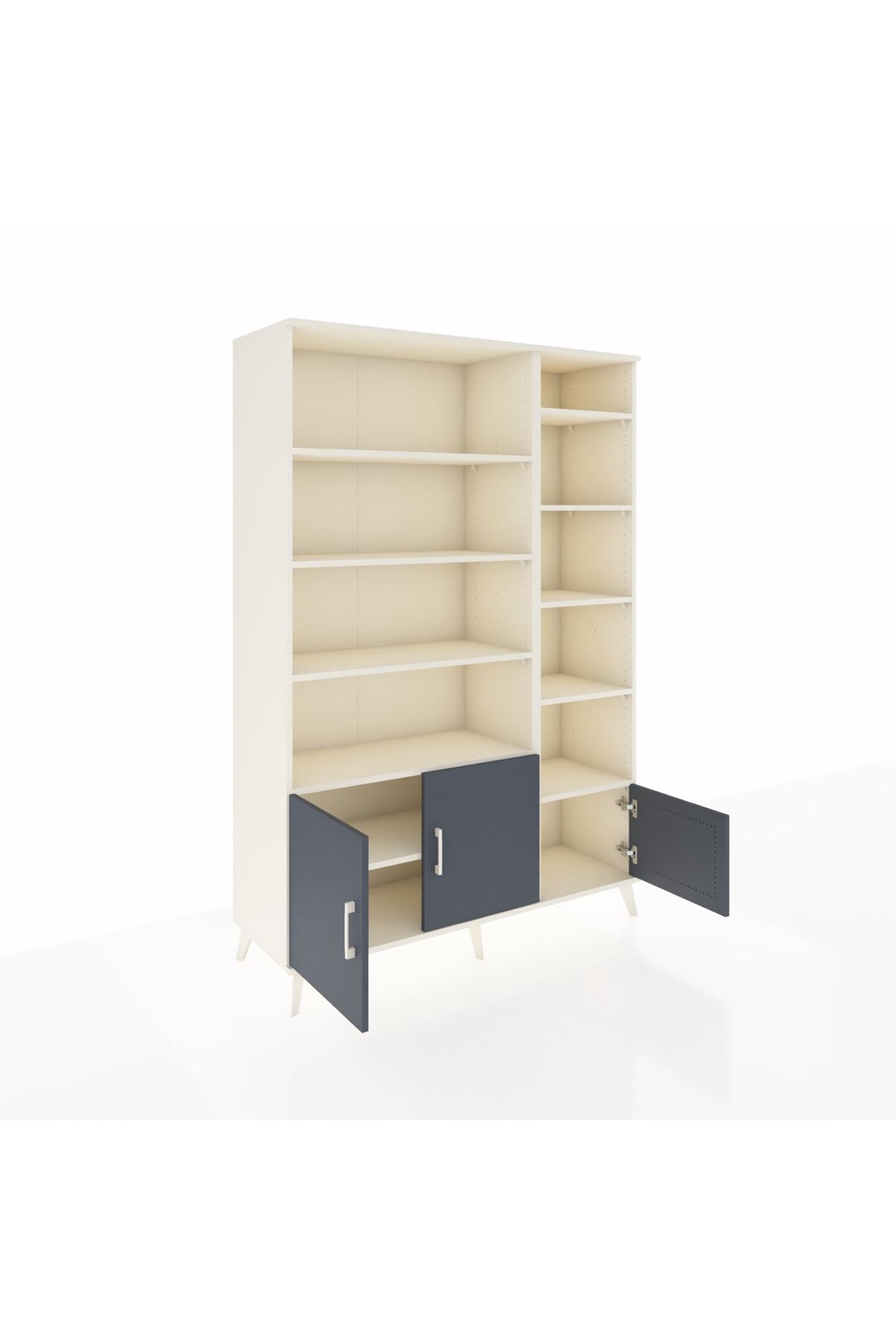 Hyperion Dolap 10 Raflı 3 Kapaklı 132x44x195 Aytaşı-Antrasit/Aytaşı