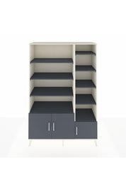 Hyperion Dolap 10 Raflı 3 Kapaklı 132x44x195 Aytaşı-Antrasit/Antrasit