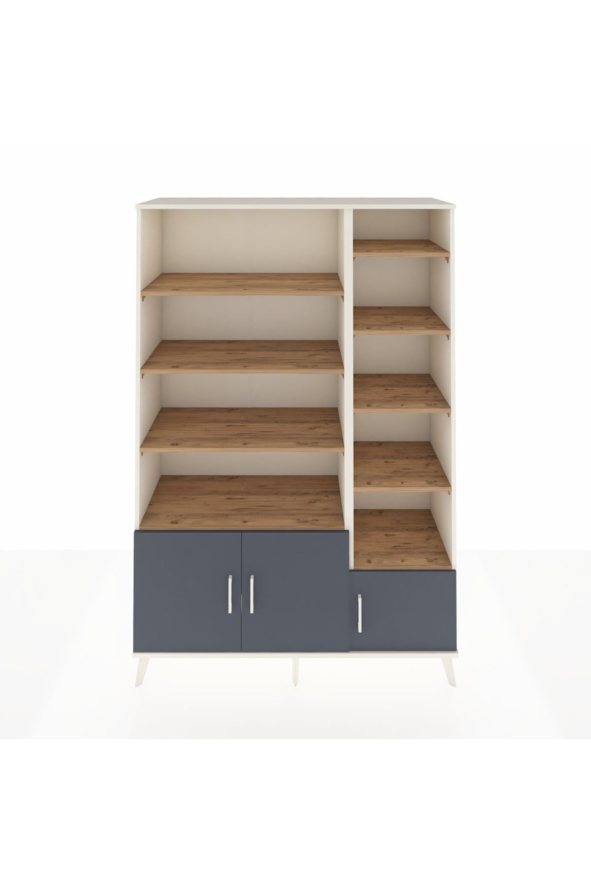 Hyperion Dolap 10 Raflı 3 Kapaklı 132x44x195 Aytaşı-Antrasit/Çam