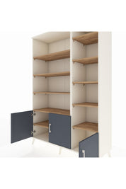 Hyperion Dolap 10 Raflı 3 Kapaklı 132x44x195 Aytaşı-Antrasit/Çam