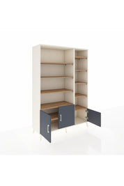 Hyperion Dolap 10 Raflı 3 Kapaklı 132x44x195 Aytaşı-Antrasit/Çam