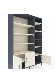 Hyperion Dolap 10 Raflı 3 Kapaklı 132x44x195 Antrasit-Aytaşı/Aytaşı