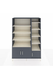 Hyperion Dolap 10 Raflı 3 Kapaklı 132x44x195 Antrasit-Antrasit/Aytaşı