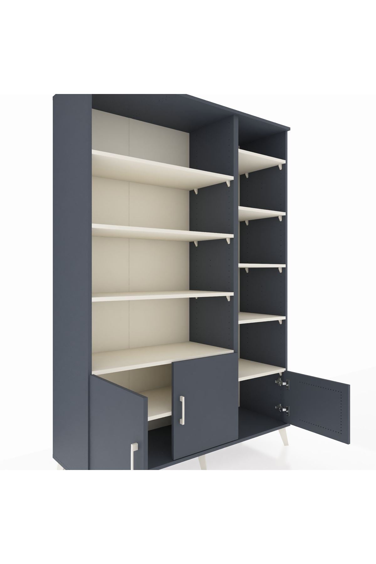 Hyperion Dolap 10 Raflı 3 Kapaklı 132x44x195 Antrasit-Antrasit/Aytaşı