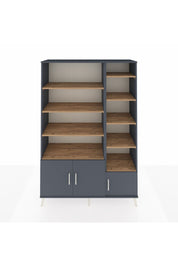 Hyperion Dolap 10 Raflı 3 Kapaklı 132x44x195 Antrasit-Antrasit/Çam