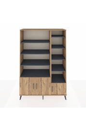 Hyperion Dolap 10 Raflı 3 Kapaklı 132x44x195 Çam-Çam/Antrasit