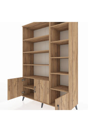 Hyperion Dolap 10 Raflı 3 Kapaklı 132x44x195 Çam-Çam/Çam